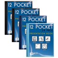 Better Office Products Presentation Book W/Clear Frt Pocket, 12 Pockets, Assorted Colors, 8.5in. x 11in. Clear-Pockets, 4PK 32017